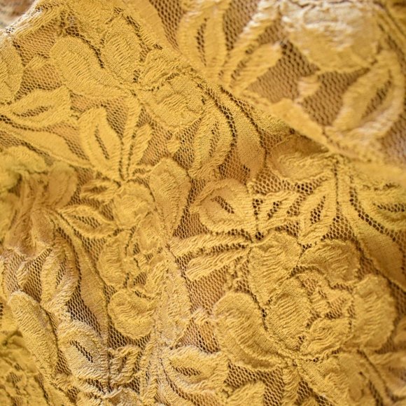 Free People Miles Of Lace Mini Dress in Gold - Picture 7 of 14